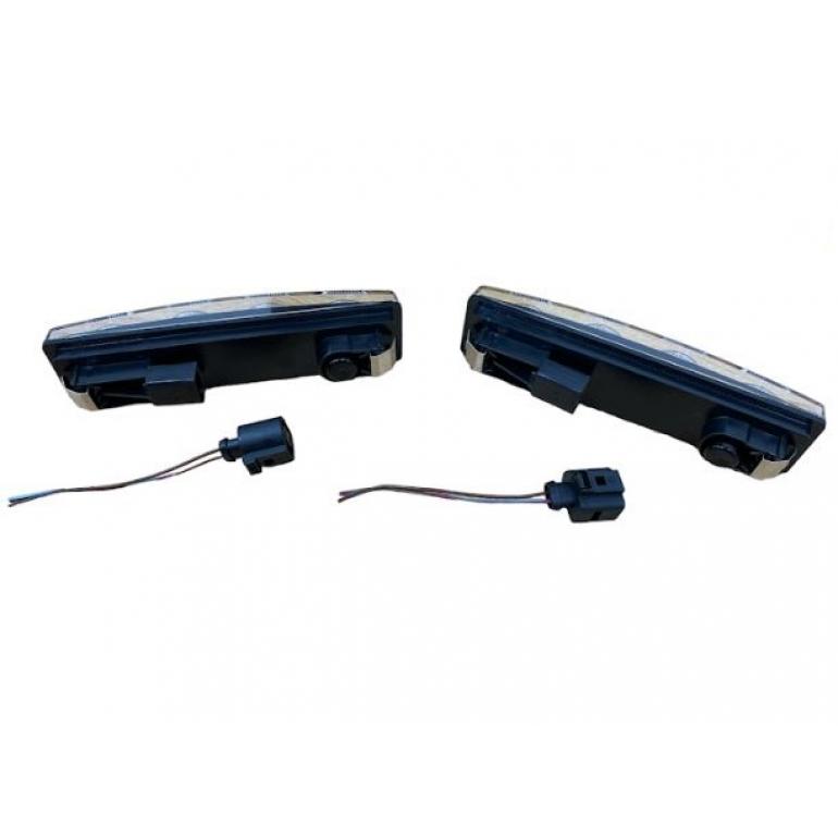 LED CLEAR SUNVISOR MARKER LAMPS & WIRING LOOMS FITS RH & LH (PAIR)