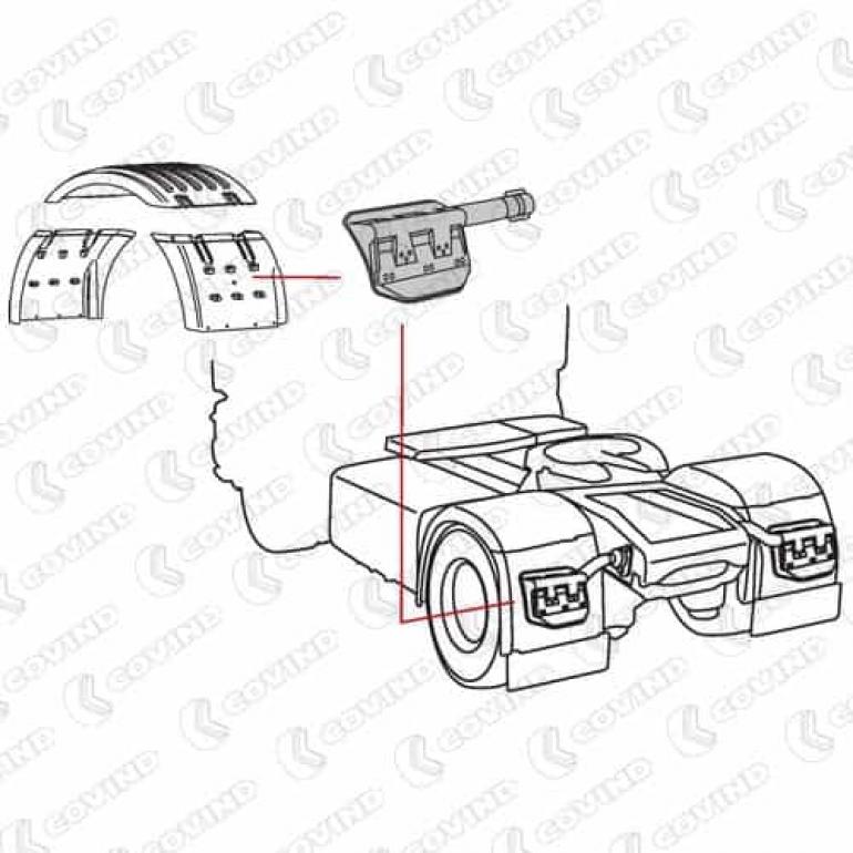 REAR AXLE WING STAY BRACKET DRIVER SIDE RH