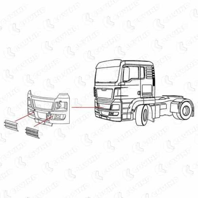 FRONT BUMPER INSERT PASSENGER SIDE LH