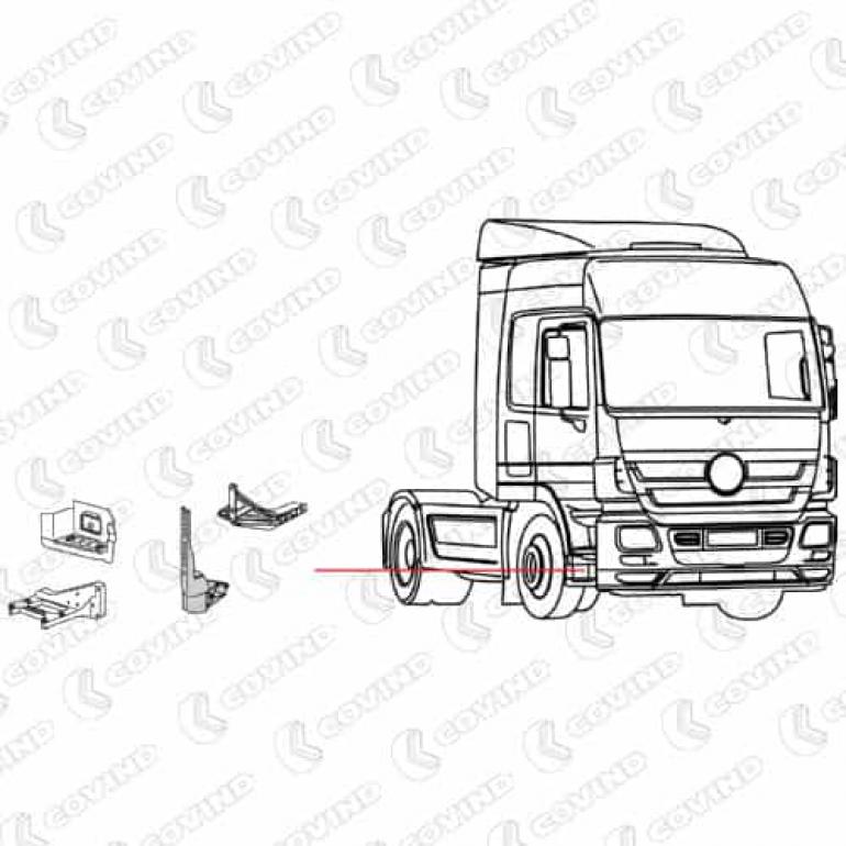 LOWER STEP SUPPORT MOUNTING BRACKET DRIVER SIDE RH
