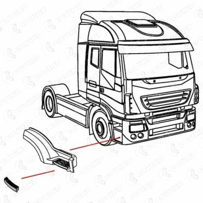 UPPER STEPWING TREAD TRIM DRIVER SIDE RH