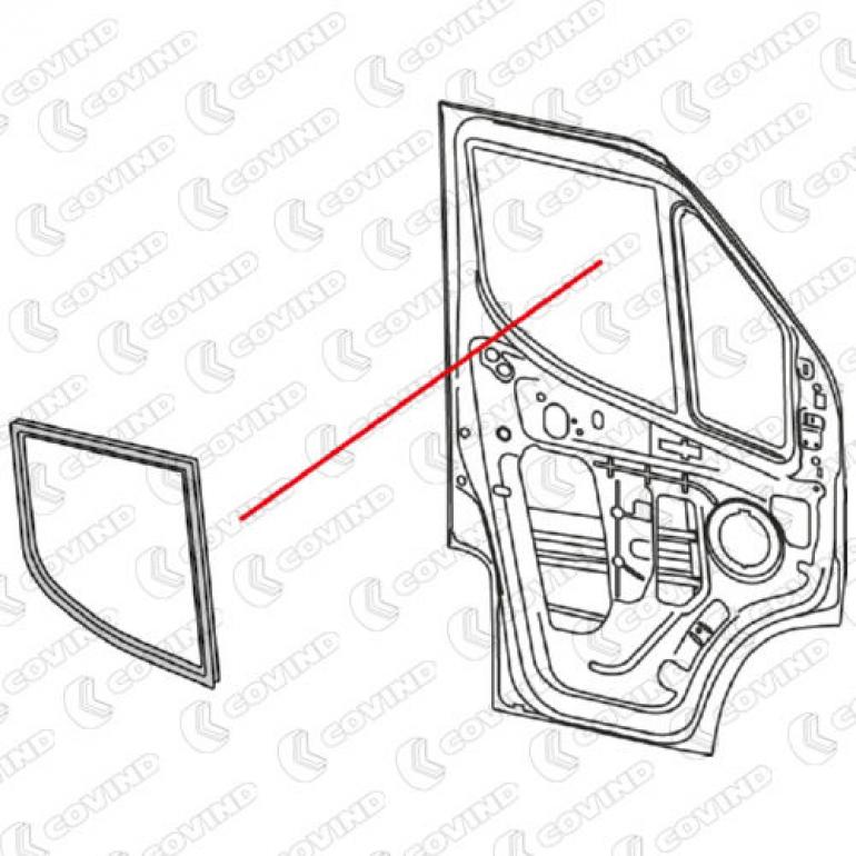 FRONT WINDOW MAIN GLASS WEATHER SEAL PASSENGER SIDE LH