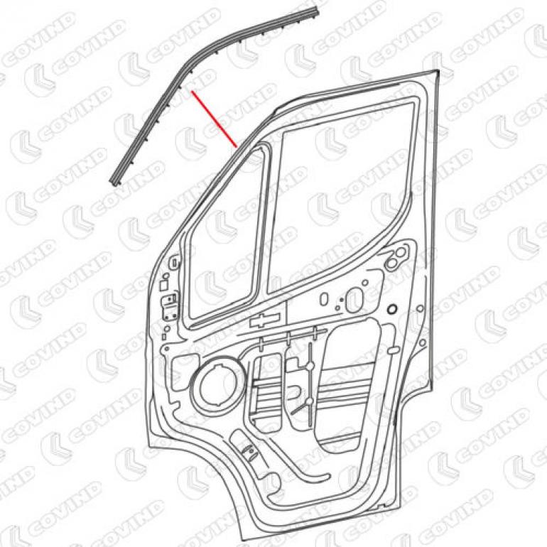 FRONT DOOR UPPER WEATHER SEAL DRIVER SIDE RH