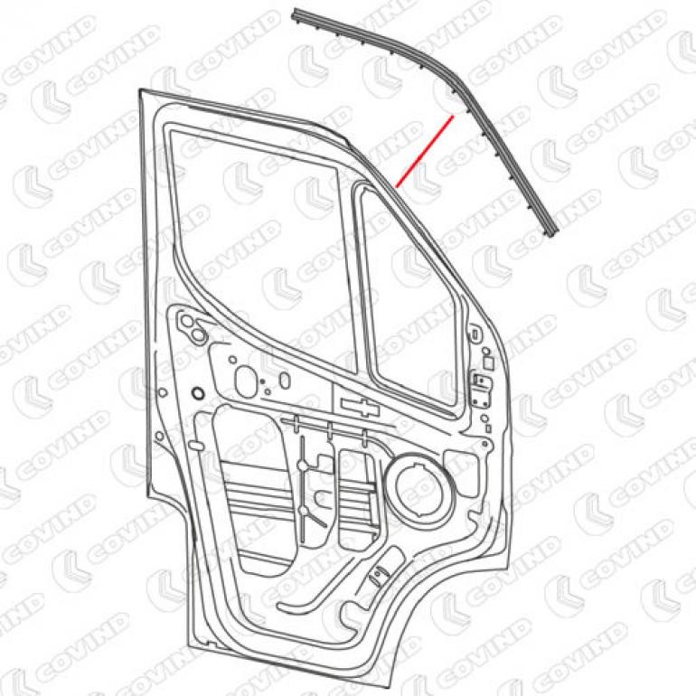 FRONT DOOR UPPER WEATHER SEAL PASSENGER SIDE LH