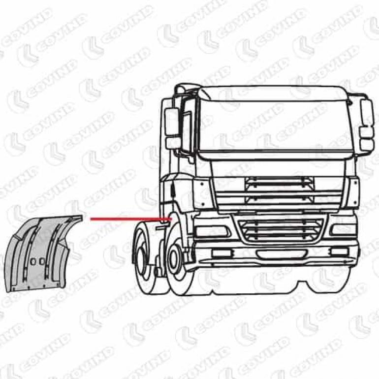 CAB DROPWING WITH SPRAY SUPPRESSION FLAP DRIVER SIDE RH
