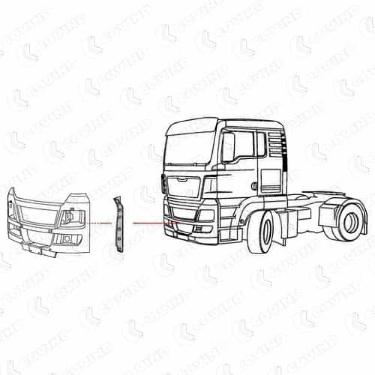 BUMPER END BRACKET PASSENGER SIDE LH