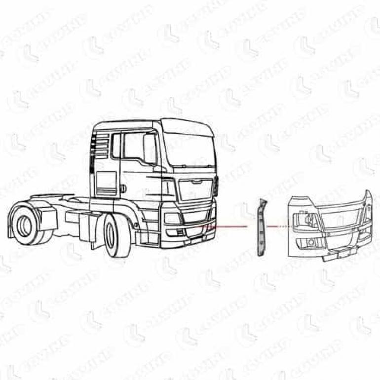 FRONT BUMPER END CAP DRIVER SIDE RH