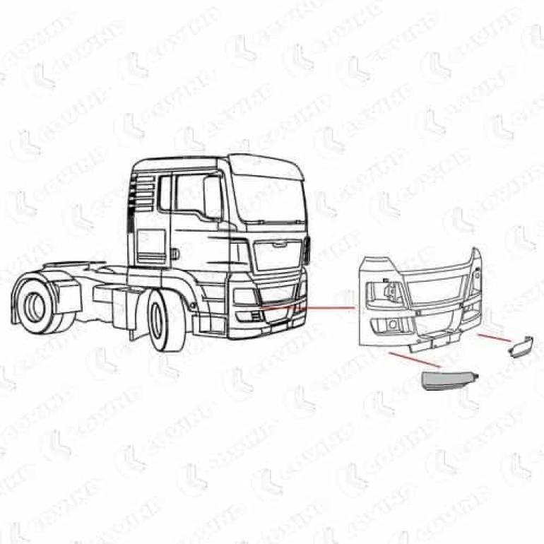 PRIMED LOWER BUMPER CORNER DRIVER SIDE RH