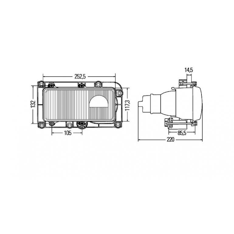 MANUAL ADJUST HEADLAMP DRIVER SIDE RH