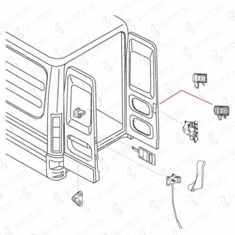 MANUAL REAR OUTER DOOR HANDLE DRIVER SIDE RH
