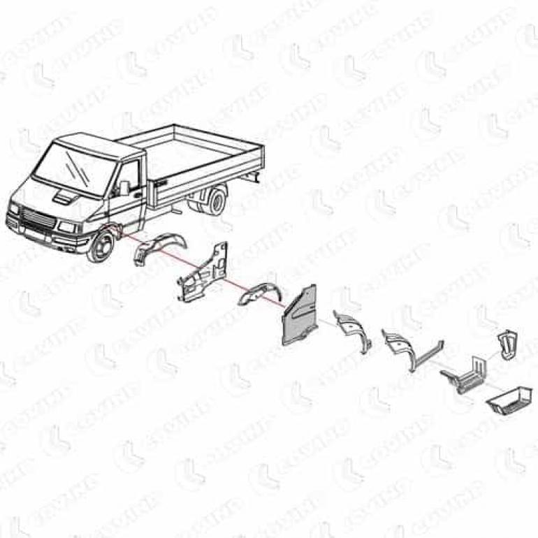 PRIMED FRONT WING C/W INDICATOR HOLE PASSENGER SIDE LH