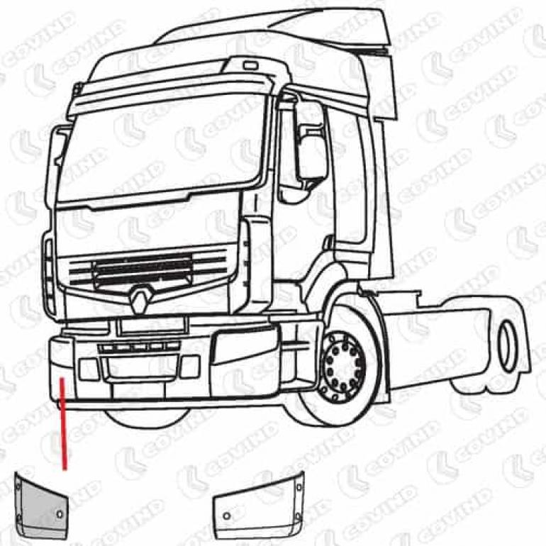FRONT METAL BUMPER CORNER DRIVER SIDE RH