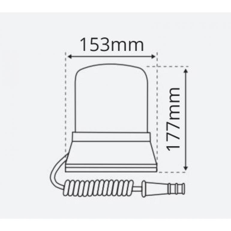 HALOGEN AMBER MAGNETIC ROTATING BEACON 12 VOLT