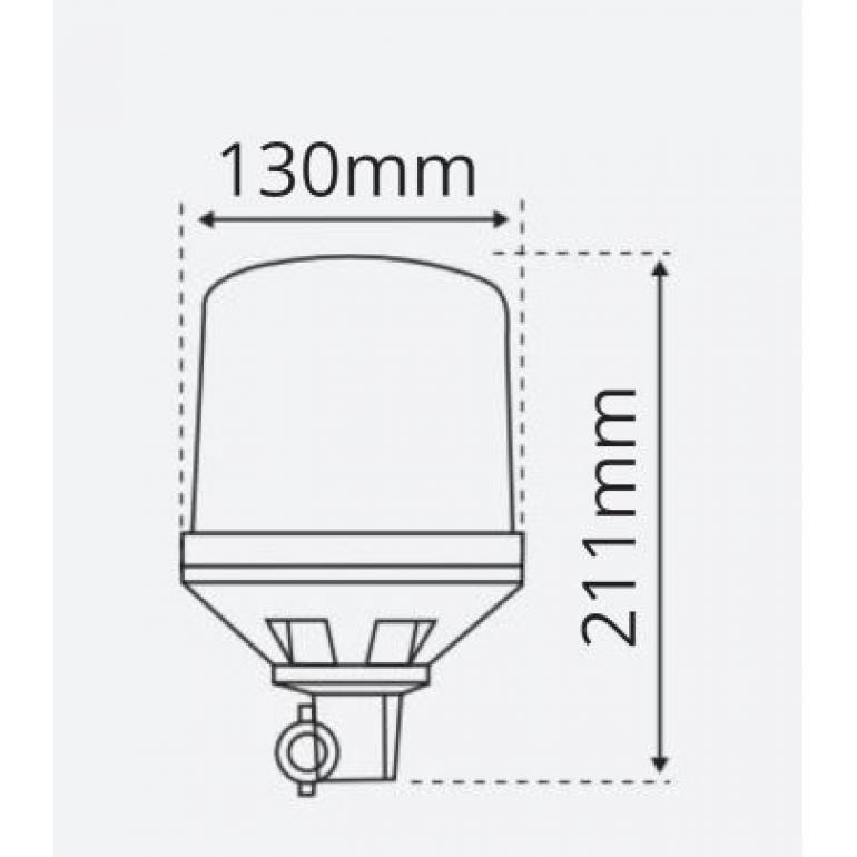 HALOGEN POLE MOUNTED ROTATING BEACON 12/24 VOLT