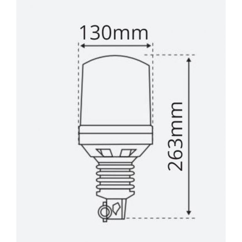 HALOGEN FLEXI POLE MOUNTED ROTATING BEACON 12 VOLT