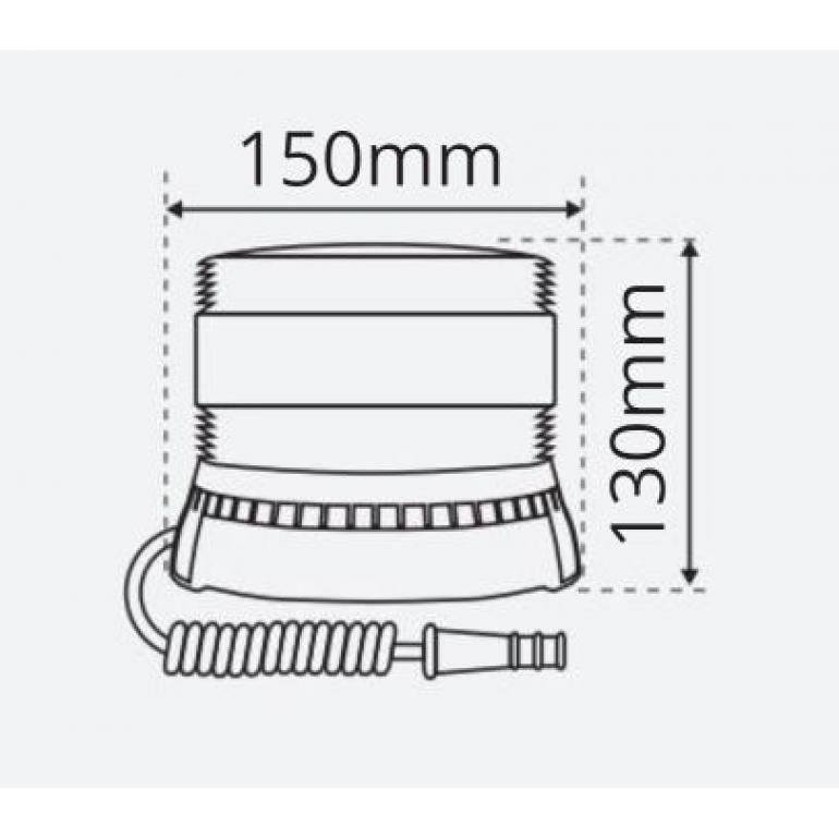 LED AMBER MAGNETIC MOUNTED BEACON 10-30 VOLT