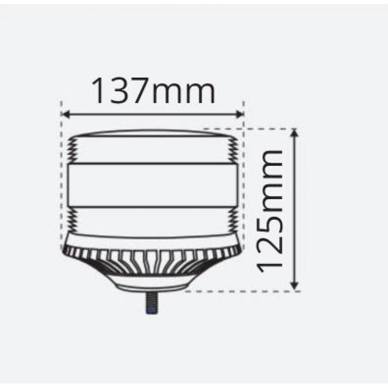 LED AMBER SINGLE BOLT MOUNTED BEACON 10-30 VOLT