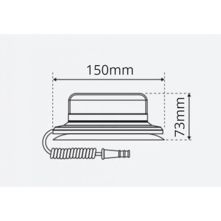 LED AMBER 'LOW PROFILE MAGNETIC MOUNTED BEACON 10-30 VOLT