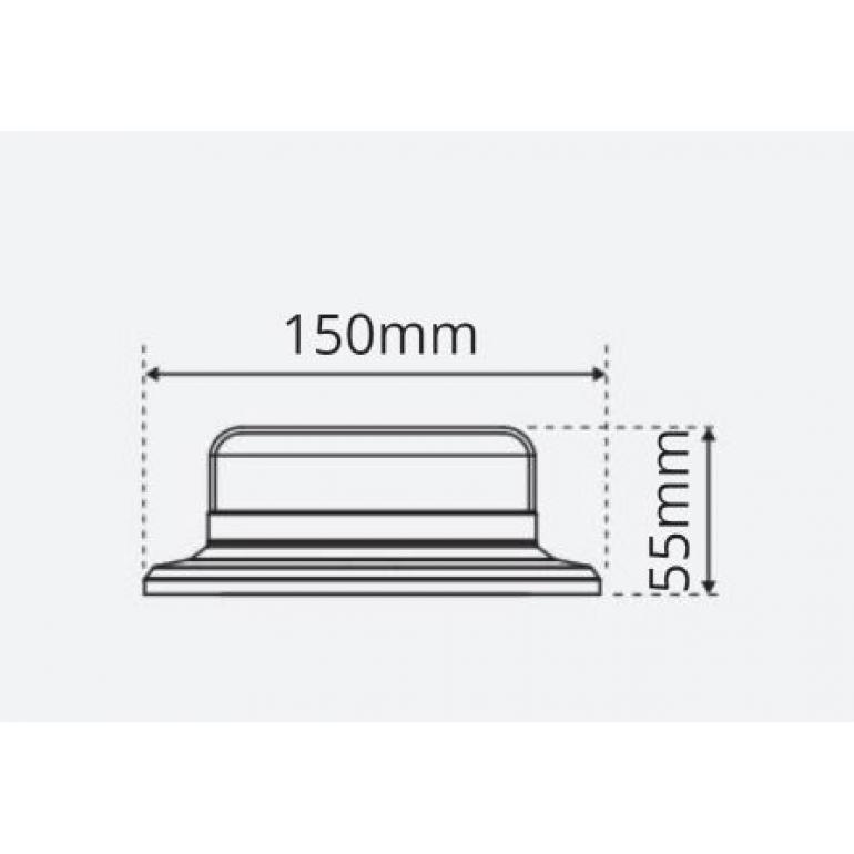LED AMBER 'LOW PROFILE 3 BOLT MOUNTED BEACON 10-30 VOLT