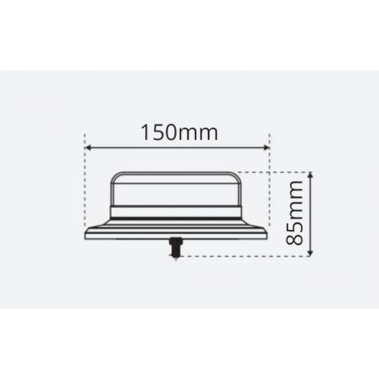 LED AMBER 'LOW PROFILE SINGLE BOLT MOUNTED BEACON 10-30 VOLT