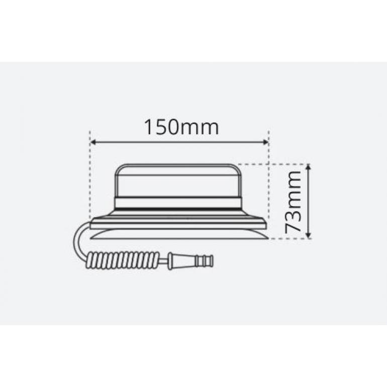 LED AMBER 'LOW PROFILE MAGNETIC MOUNTED BEACON 10-30 VOLT