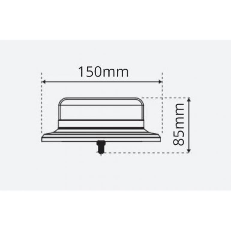 LED AMBER 'LOW PROFILE SINGLE BOLT MOUNTED BEACON 10-30 VOLT