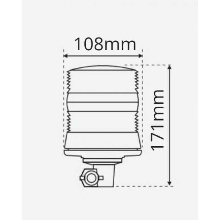 LED AMBER 'COMPACT DIN POLE MOUNTED BEACON 10-30 VOLT