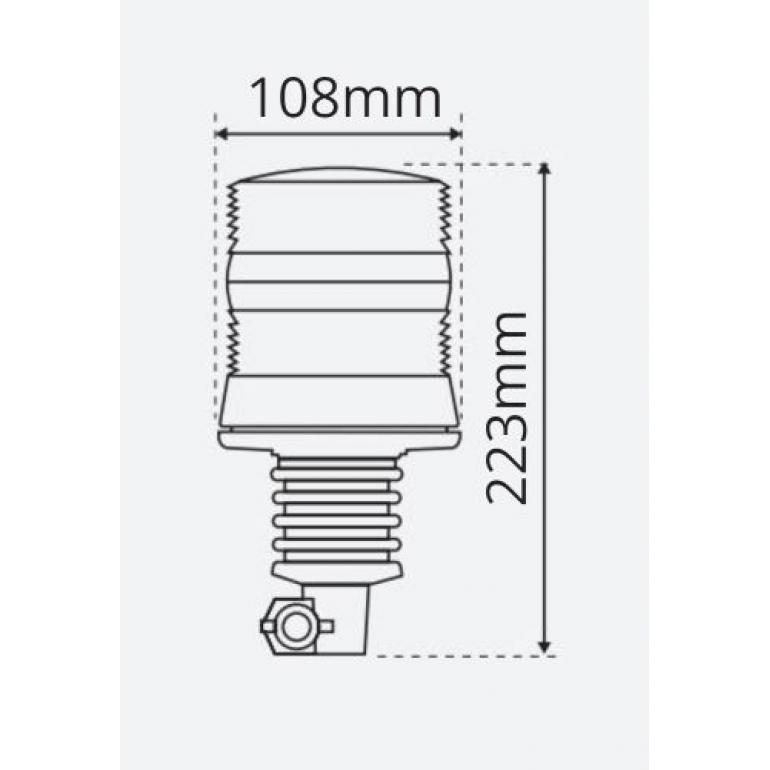 LED AMBER 'COMPACT FLEXI DIN POLE MOUNTED BEACON 10-30 VOLT