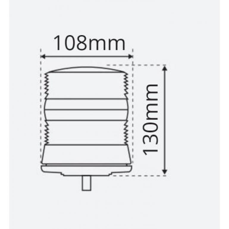 LED AMBER 'COMPACT SINGLE BOLT MOUNTED BEACON 10-30 VOLT