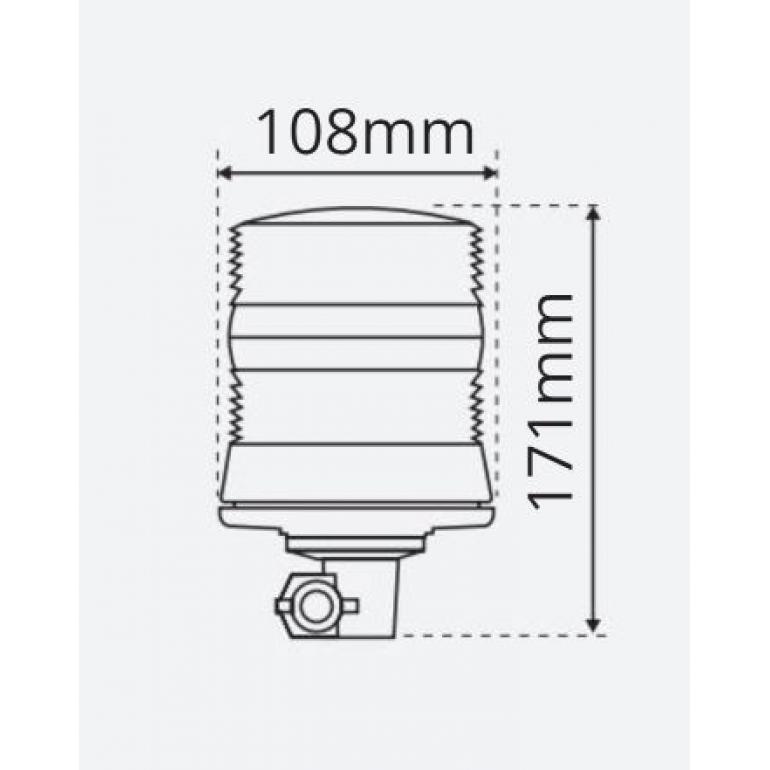 LED AMBER 'COMPACT DIN POLE MOUNTED BEACON 10-30 VOLT