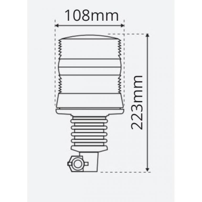 LED AMBER 'COMPACT FLEXI DIN POLE MOUNTED BEACON 10-30 VOLT
