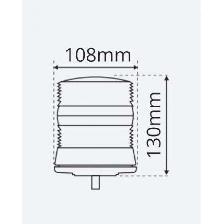LED AMBER 'COMPACT SINGLE BOLT MOUNTED BEACON 10-30 VOLT