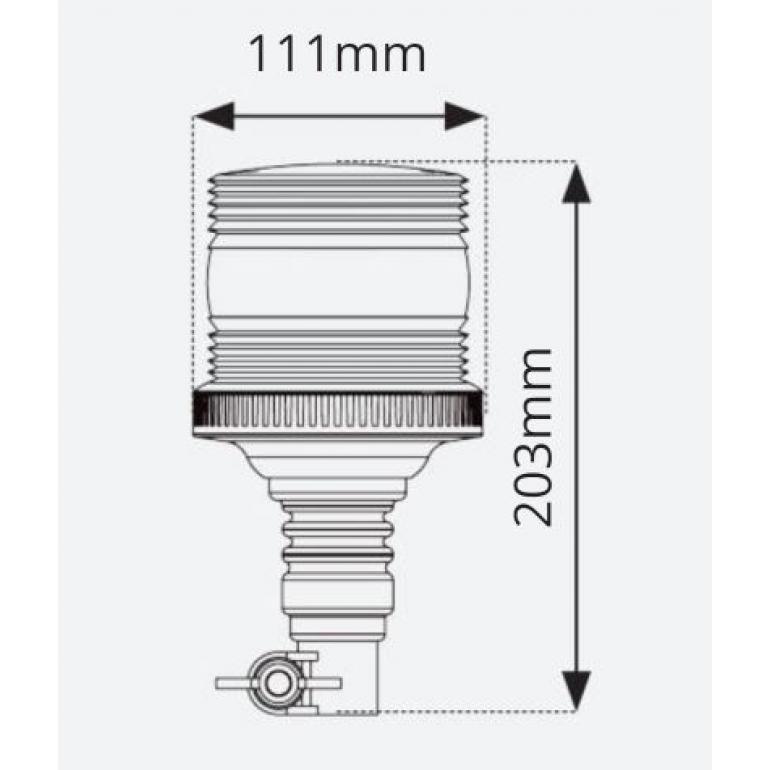LED AMBER 'COMPACT FLEXI DIN POLE MOUNTED BEACON 12-80 VOLT