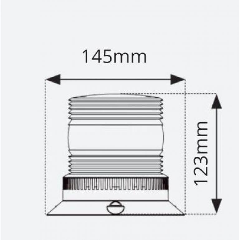 LED AMBER 'COMPACT 3 BOLT MOUNTED BEACON 12-80 VOLT