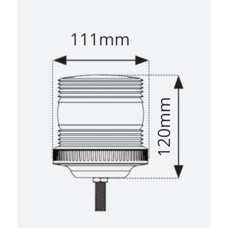 LED AMBER 'COMPACT SINGLE BOLT MOUNTED BEACON 12-80 VOLT
