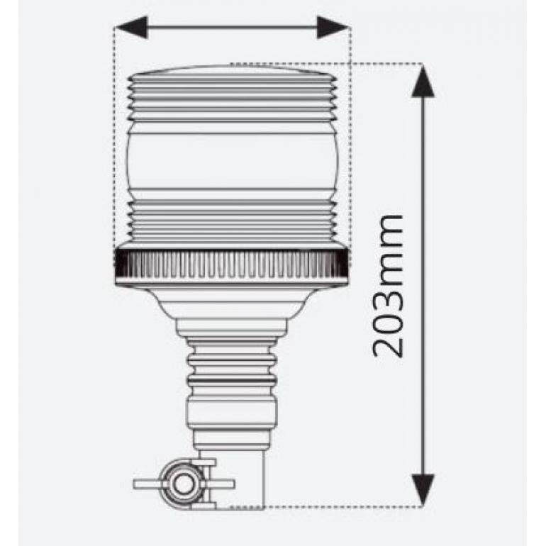 LED AMBER 'COMPACT FLEXI DIN POLE MOUNTED BEACON 10-110 VOLT