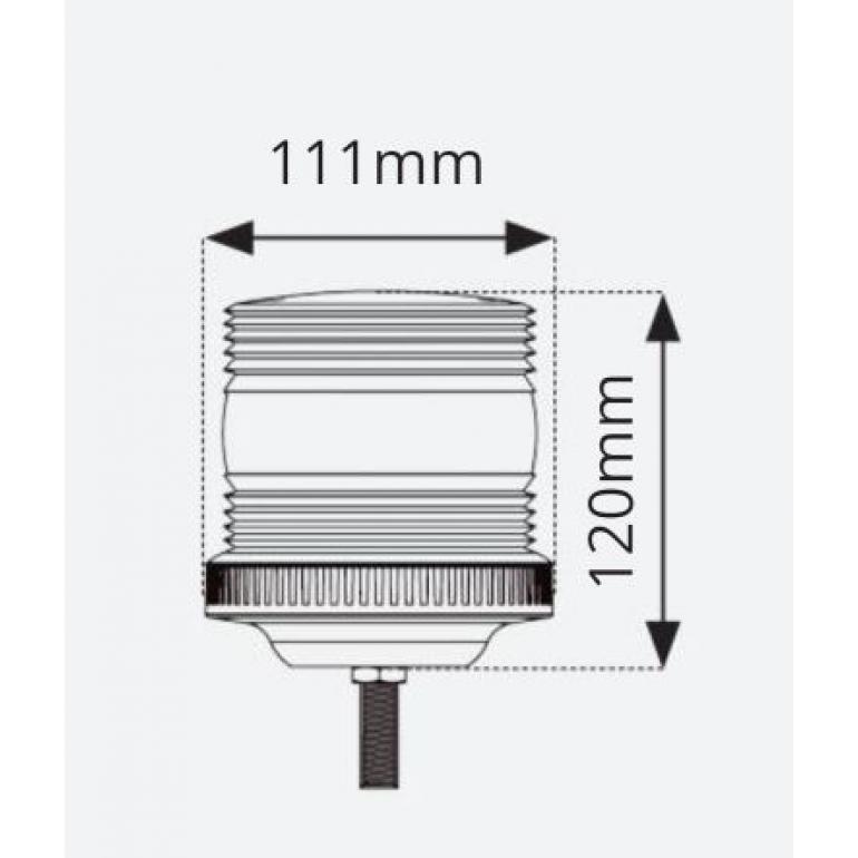 LED AMBER 'COMPACT SINGLE BOLT MOUNTED BEACON 10-110 VOLT