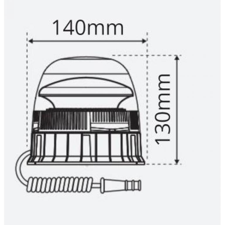LED AMBER MAGNETIC MOUNTED BEACON 10-30 VOLT