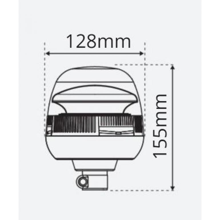 LED AMBER DIN POLE MOUNTED BEACON 10-30 VOLT