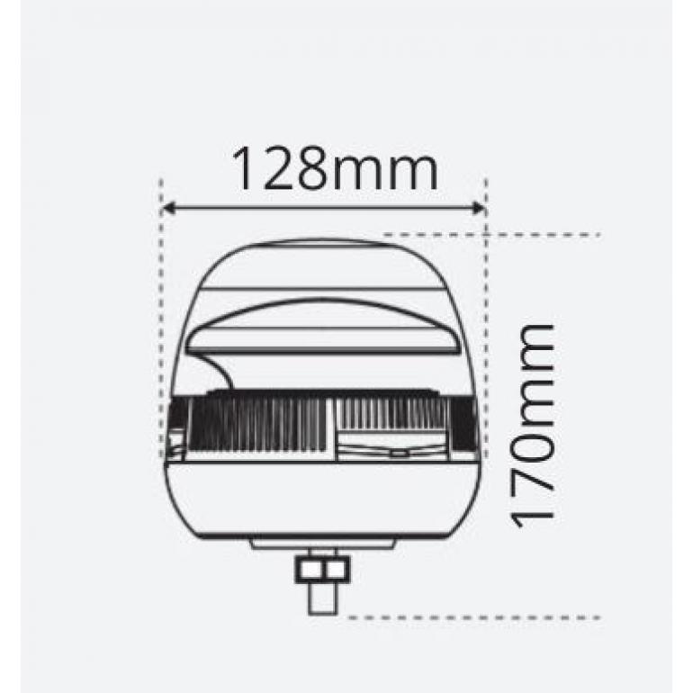 LED AMBER SINGLE BOLT MOUNTED BEACON 10-30 VOLT