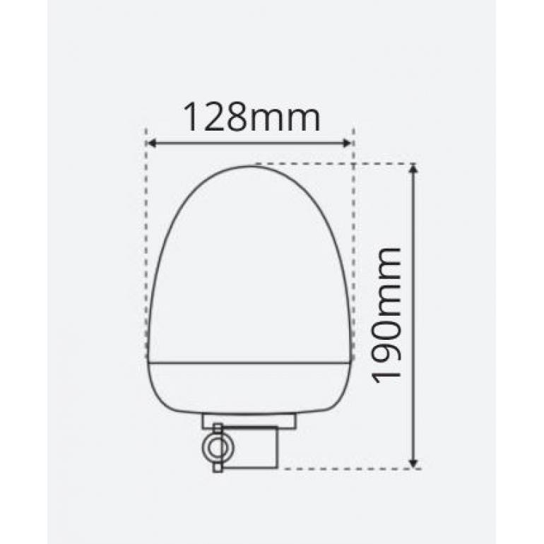 LED AMBER DIN POLE MOUNTED BEACON 10-30 VOLT