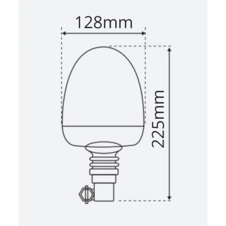 LED AMBER FLEXI DIN POLE MOUNTED BEACON 10-30 VOLT