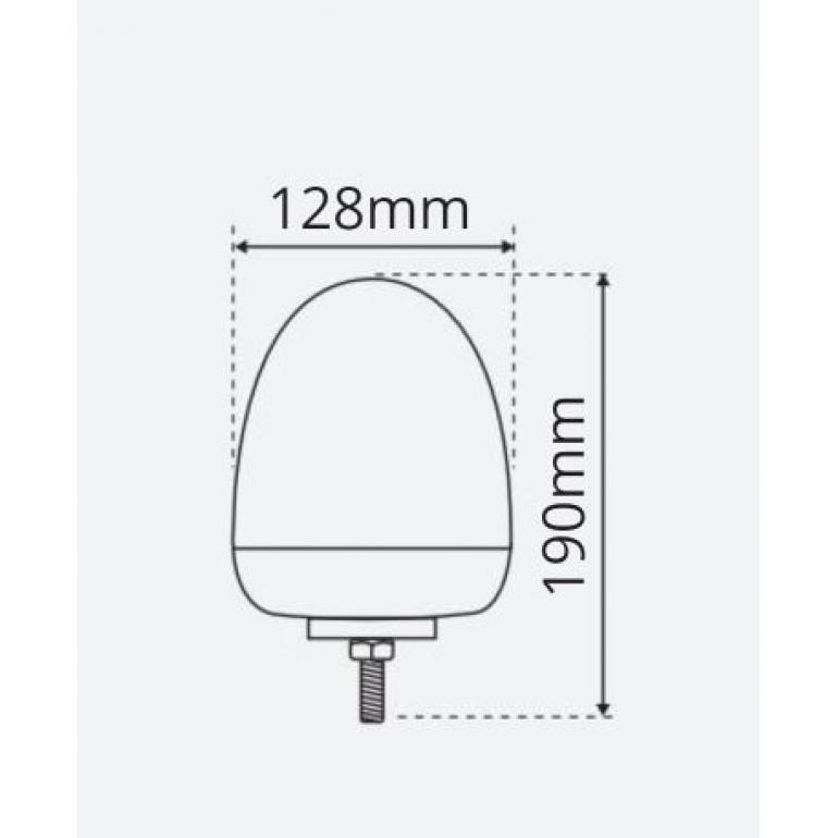 LED AMBER SINGLE BOLT MOUNTED BEACON 10-30 VOLT