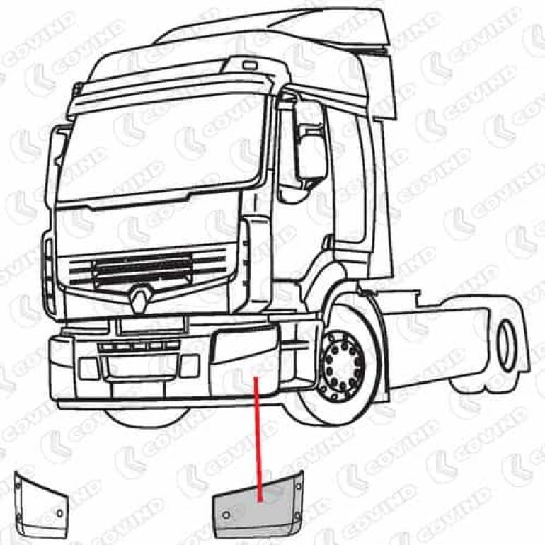 FRONT METAL BUMPER CORNER PASSENGER SIDE LH