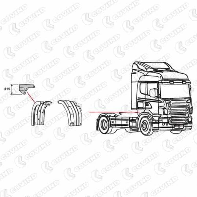 CAB DROPWING EXTENSION PANEL DRIVER SIDE RH