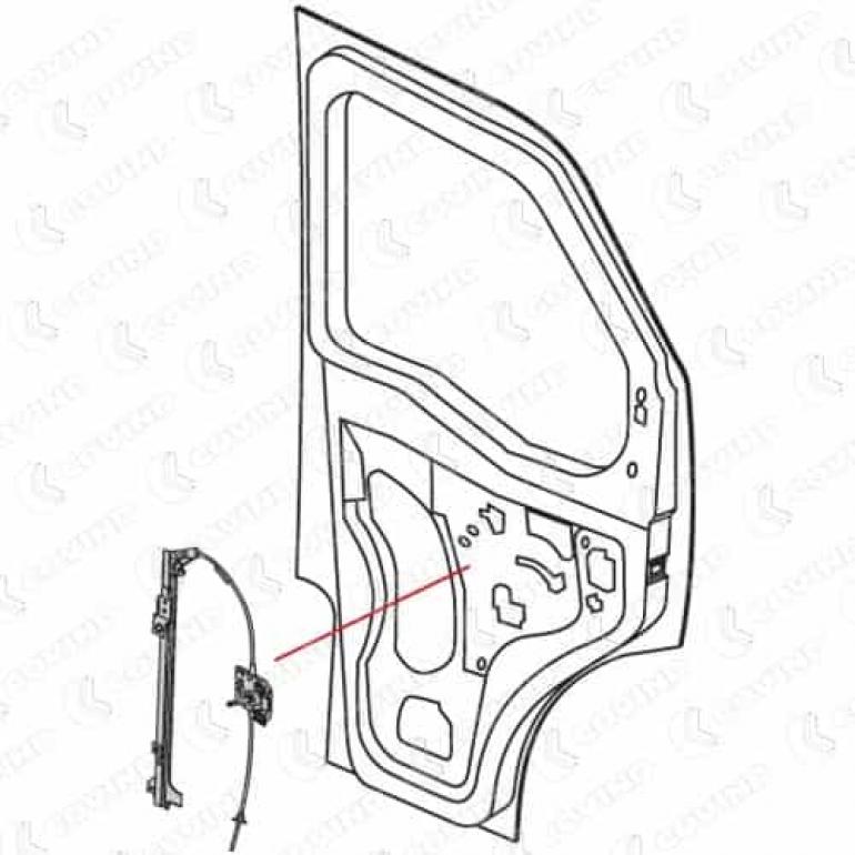 MANUAL WINDOW REGULATOR PASSENGER SIDE LH