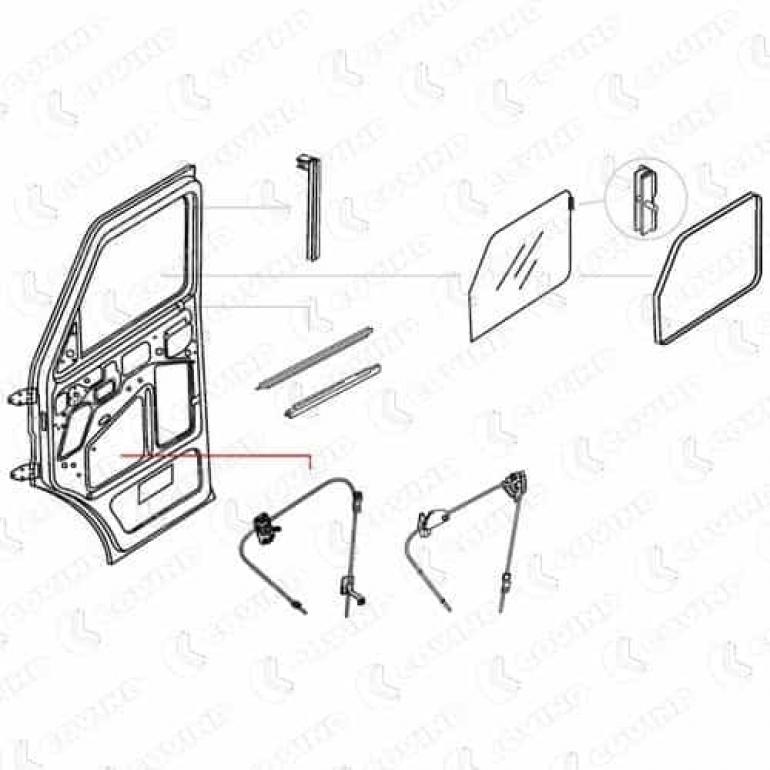 MANUAL WINDOW REGULATOR DRIVER SIDE RH