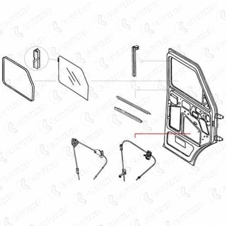 MANUAL WINDOW REGULATOR PASSENGER SIDE LH