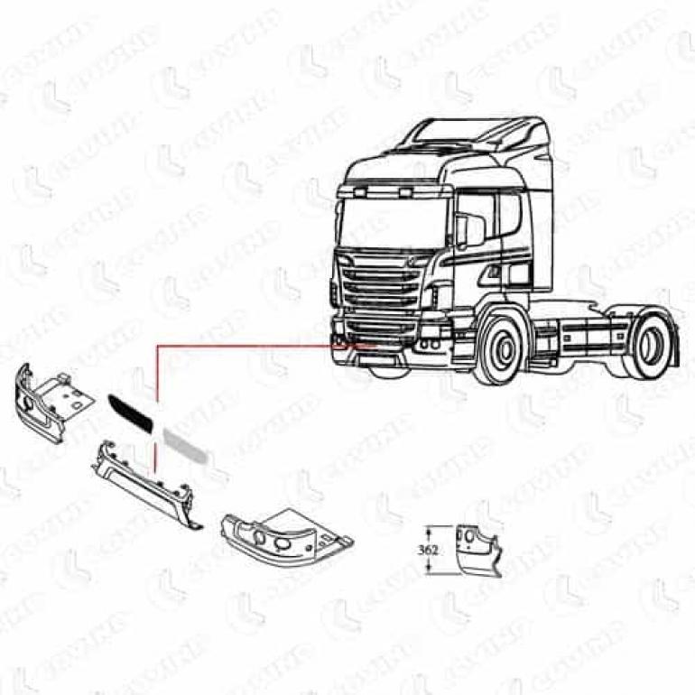 LOWER BUMPER CENTRE MESH INSERT DRIVER SIDE RH