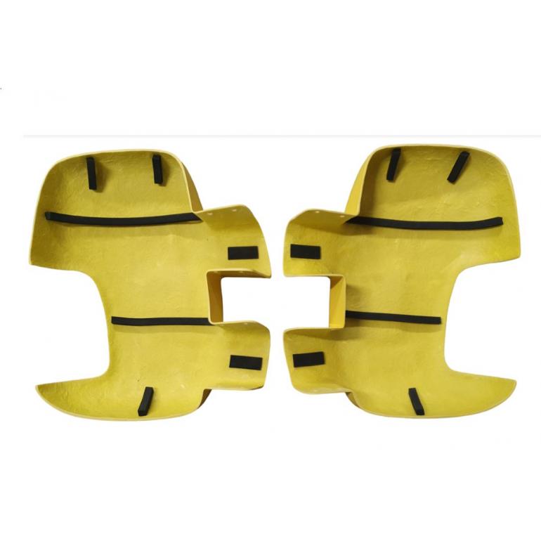 LONG ARM YELLOW SUPER STRONG MIRROR GUARD SET RH & LH (PAIR)